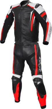Büse Track Two Piece Ladies Motorcycle Leather Suit, black-red, Size 40 for Women Black Red
