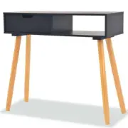 Solid Pinewood Console Table Black 80x30x72 cm Modern Home Décor Furniture