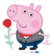 George Pig Valentine's Rose Cardboard Cutout / Standee / Standup - Party Fun
