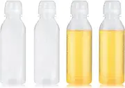 GOIEHIR Squeeze Bottle, Pack of 4 Plastic Oil Bottle Squeeze Bottle 300 ml, with Caps Squeeze Oil Dispenser Bottles for Ketchup, Olive Oil, Sauce Bottle