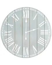 Lalia Home Wood Plank 23in Large Rustic Coastal Wall Clock