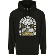 Offensive Pizza Eating Skull Chef Childrens Kids Hoodie