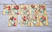 9-Vintage Style-Coffee-Tea Pots-Ephemera-Junk Journal-Linen Cardstock-Cards