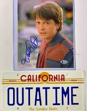 MICHAEL J. FOX BACK TO THE FUTURE SIGNED Autograph PHOTO 8X10 INCH BECKETT COA