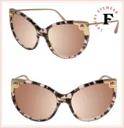 DOLCE & GABBANA LUCIA DG 4337 Purple Havana Rose Mirrored Sunglasses DG4337S