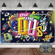 One More Time 00's Hip Hop Graffiti Backdrop Early 2000s Theme Background Back To 00's Party Banner Background Decorations Supplies