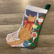 Custom Christmas Stocking, NEW Handmade Vintage 1986 Crewel Candamar 40207