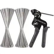 200PCS Stainless Steel Cable Ties and Metal tie wrap Gun,Zip Tie Tool,Cable T...