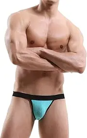 [JEShifangjiusu] Men'S Sexy Underwear Breathable Low Rise Mesh Boxer Briefs Trunks Bikini See Through Ball Pouch Panties