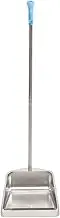 Dustpan Upright Dustpan Heavy Duty with Long Handle Metal Dust Pan Stand up Dustpan for Lobby Kitchen Indoor Outdoor Workshop