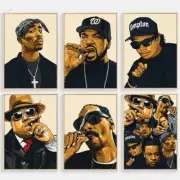 Greatest Rappers of All Time 2Pac Biggie Canvas Poster Prints Wall Art 20x28''