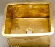 Solid Brass Undermount Hammered Sink, Kitchen Bar Sink, Island Sink 15.7"15"x7"