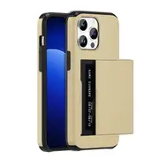 ZUSLAB for Apple iPhone 15 Pro Max Case Slide Armor Card Holder Protective Shockproof Hard Back Cover (2023) - Gold