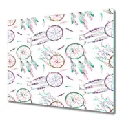 Glass Kitchen Worktop Saver Dream catcher for Bright White 60x52