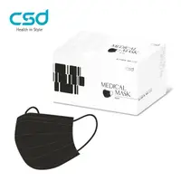 在飛比找momo購物網優惠-【CSD 中衛】中衛醫療口罩-成人平面-酷黑(50片/盒)