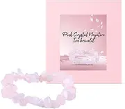 [Jeruytgh] Pink Bracelet for Women - Pink Stretch Crystal Bracelet Gemstone Beaded Bracelet - Natural Women Bracelets Spiritual Lucky Adjustable Jewelry Accessories for Women