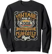 [X.Style] 15 Year Olds Vintage 2008 Limited Edition 15th Birthday Sweatshirt ds350 Sweater (S) Black