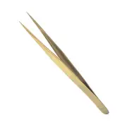 Straight Tip Tweezer Professional Tweezers for Eyebrow Lab Gold Tone