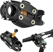 Suspension Stem, 7 Degree 45mm Height Rise Adjustable Bicycle Handlebar Stem for Shoulder Comfort, Shock-Absorbing Short Handlebar Riser for Mountain Road Bike MTB BMX