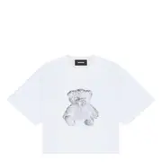 [We11done] Black Womens Cropped Teddy Bear Tee