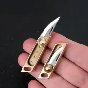 2pcs Mini Hard Steel Knife Copper Handle Telescoping Steel Blade 00178