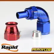 Aeroflow AF573-08D -8AN 570 Series Blue/Red One-Piece Full Flow 90º Hose End