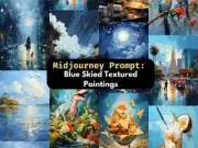 Blue Skied Texture Impressionist Oil Painting Midjourney Prompt