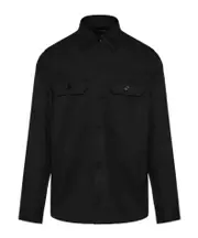 patch-pocket cotton shirt S Black