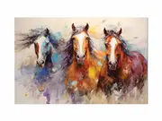 Horses Modern Art Canvas Print