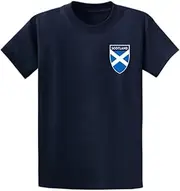 [Second Ave Gift Company] Second Ave Baby/Children's Kids Scotland Flag Badge Euros World Cup Football Navy T Shirt Top Kit