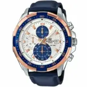 Casio Edifice Chronograph Watch White Dial with Blue Leather Strap EFR-539L-7CV