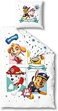 Bed Linen 135 x 200 cm Flannel, Flannel, Paw Patrol, Cuddly Soft for Winter, 1 x Pillowcase 80 x 80 cm + Duvet Cover 135 x 200 cm, 100% Cotton, Children's Bed Linen - Gifts Children 3 Years