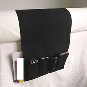 Sofa Armrest Organizer Pockets,Hanging Storage Bag,Arm Rest Organiser Hanging Sofa Caddy Storage Bag TV Remote Control Holder Chair Tidy Couch Arm Rest Storage Bag (Color : Black, Size : 85 * 32cm)