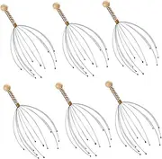 BEBEMOKO 6pcs Multi Function Scalp Massager Tool Octopus Design for Relaxation Ergonomic Grip for Durable Construction Head Fit Random Color