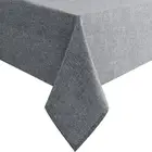 Faux Linen Square Tablecloth - Wrinkle and Stain Resistant Washable Table Cloth