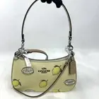 Coach Teri Shoulder Bag Crossbody With Lemon Print In Canvas/Yellow CBA53 NWT