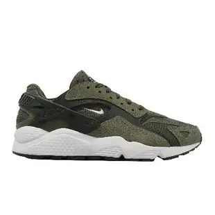 Nike 休閒鞋 Air Huarache Runner 男鞋 軍綠 白 麂皮 反光 運動鞋 DZ3306-300