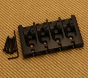 Genuine Hipshot A 4 String Bass Bridge Brass, Black, 0.750 spacing 5A400BB
