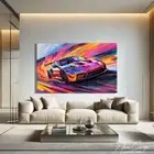 Modern Sports Car Wall Art Canvas Pop Art Car Print Unique Gift Ideas for Men