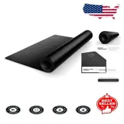 Durable 36” x 102” Floor Mat for Rowing Machine - Black High-Density Protection