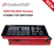 DeviceWell HDS7105 V2022 Version Live Streaming Video Switcher 4*HDMI+1*DP input