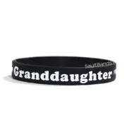 1 Grenddaughter Thin Blue Line Wristband, Quality Debossed Color Filled Bracelet