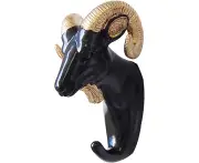 Animal Shape Hook, Coat Hooks, Wall Key Holder, Exquisite Decorative Hook For Clothes, Hats, Bathrobes, Towels(Size:Goat,Color:Black Gold)