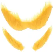 1Set Funny Fake Mustache and Eyebrow Cosplay Prop Stage Makeup Beard Decor for Halloween Parties and Dress Up Events Yellow