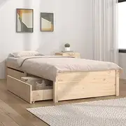 Bed Frame Without Mattress with Drawers 90x190 cm Bed/Accessories