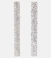[McQueen] McQueen T-Bar crystal-embellished drop earrings One Size silver