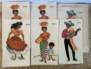 Vintage Lot of 6 Vintage Hispanic / Latin American Family Duro Decals 4 x 6 1/2