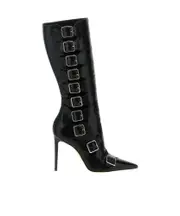Paris Texas Tyra Pointed Toe Knee-High Boots 38.5,38,39,40 Black