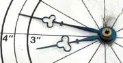 Antique French 3 1/2" Dial Blued Trefoil Replacement Clock Hands