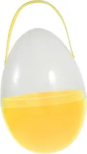Cabilock Easter Egg Party Supplies Large Plastic Eggs with Handles Decorative Easter Egg Baskets Reusable Easter Egg Hunt Containers